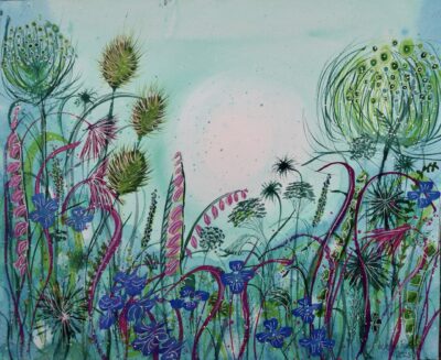 TEASEL & COW PARSLEY MEADOW Meadow Art 1